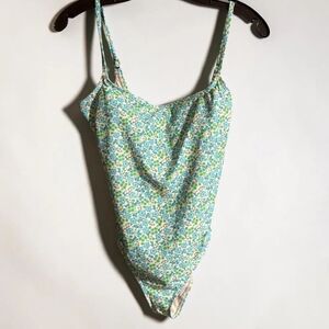 Jessica Simpson NWT Blue Floral One Piece Swimsuit Small